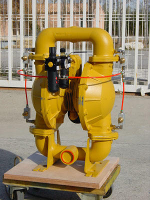 Pompe pneumatique à membranes à poudre - E3 ALUMINIUM - BUNA - Pompe pneumatique à membranes à poudre