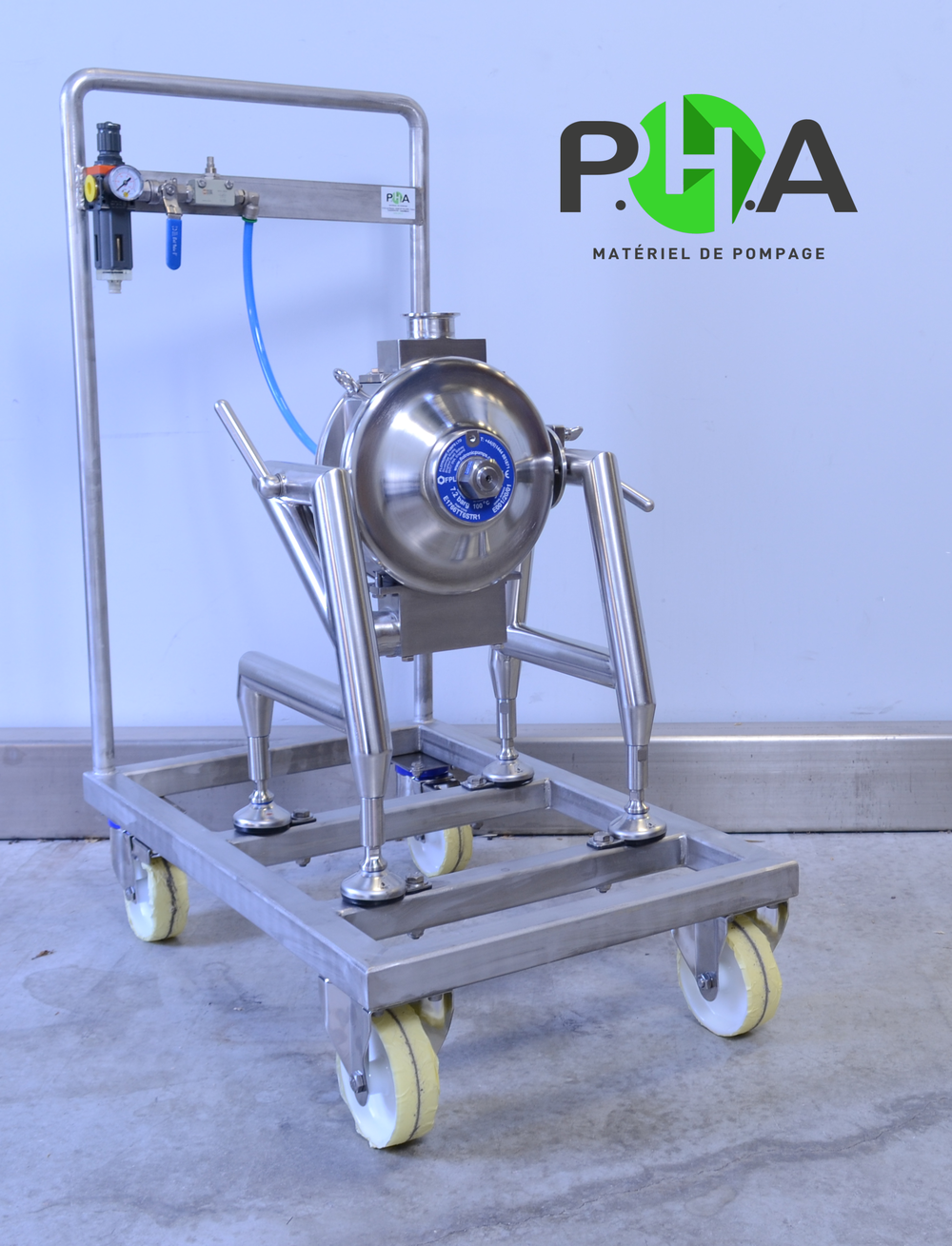 Pneumatic pump FLOTRONIC SLIM on trolley - Pompe FLOTRONIC hygiénique