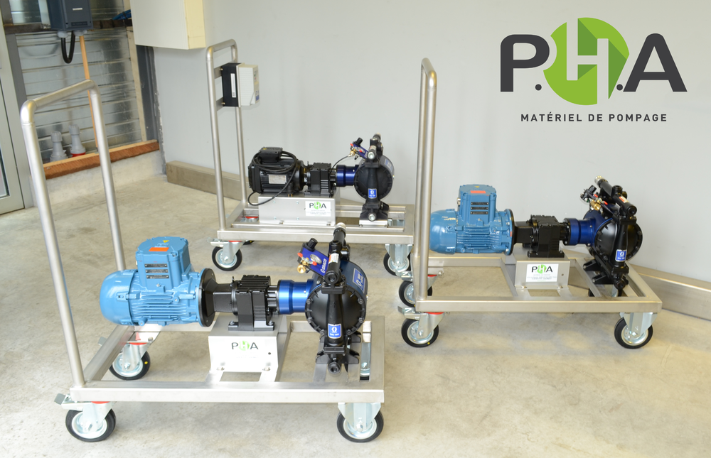 3 Electric pumps on trolleys - Pompes électriques GRACO