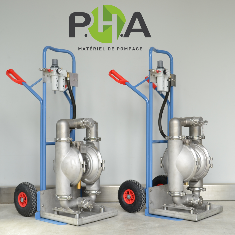 Stainless steel pumps with retention tank - Diables avec pompe Inox