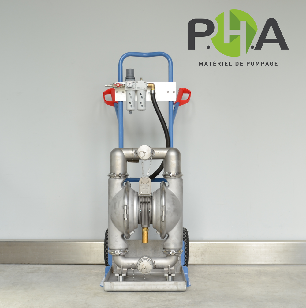 Stainless steel pumps with retention tank - Diables avec pompe Inox