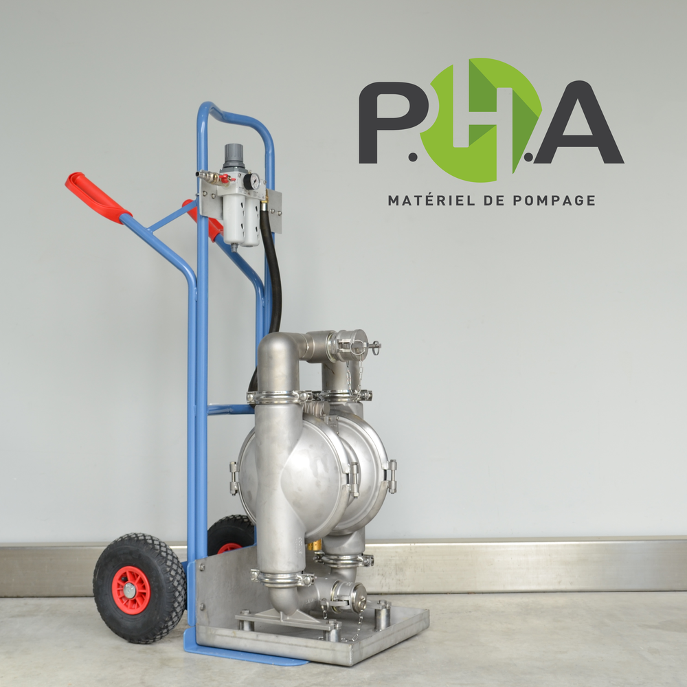 Stainless steel pumps with retention tank - Diables avec pompe Inox