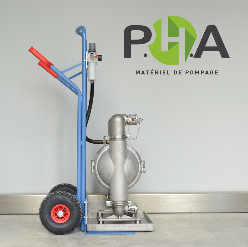 Stainless steel pumps with retention tank - Diables avec pompe Inox